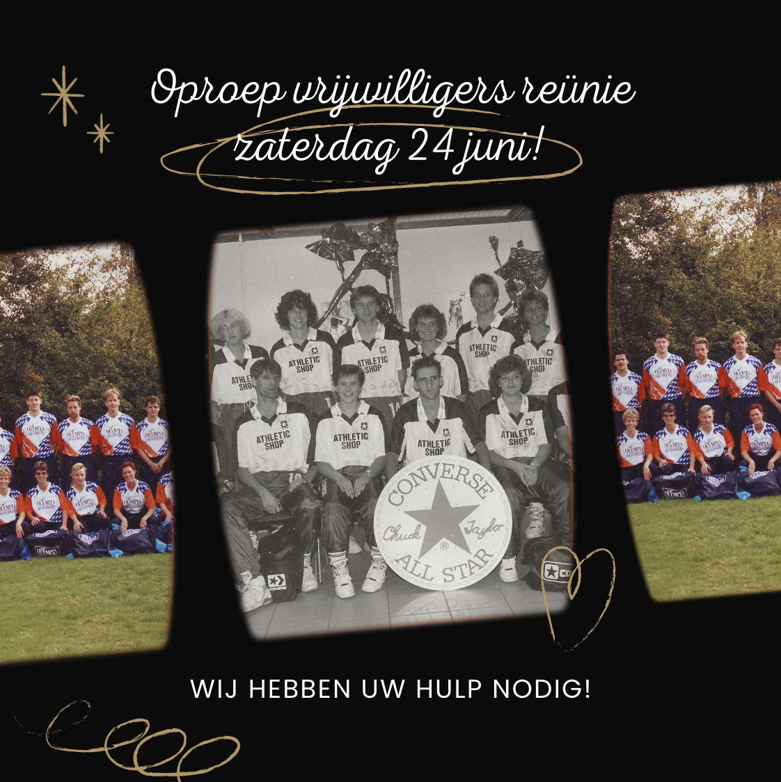 Oproep vrijwilligers reünie zaterdag 24 juni!